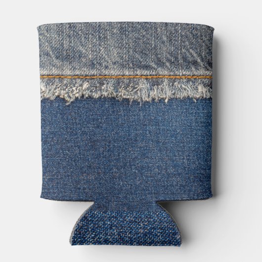 Oranje steek, dubbele denim patch. blikjeskoeler (Achterkant)