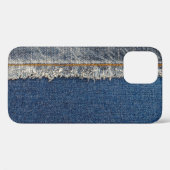 Oranje steek, dubbele denim patch. Case-Mate iPhone case (Achterkant (horizontaal))
