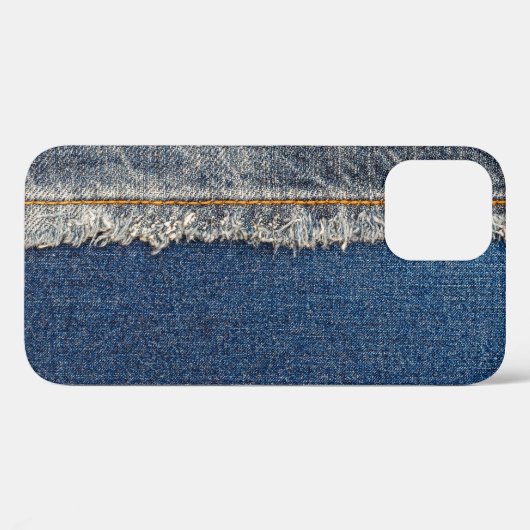 Oranje steek, dubbele denim patch. Case-Mate iPhone case (Achterkant (horizontaal))
