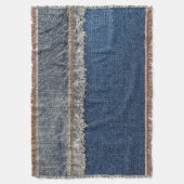 Oranje steek, dubbele denim patch. deken (Voorkant Verticaal)