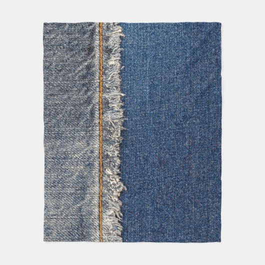 Oranje steek, dubbele denim patch. fleece deken (Voorkant)