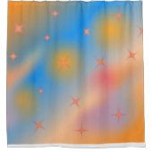 Oranje sterren douchegordijn (Voorkant)