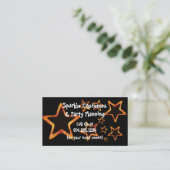 Oranje sterren : Fun/party/Event Visitekaartjes (Staand voorkant)