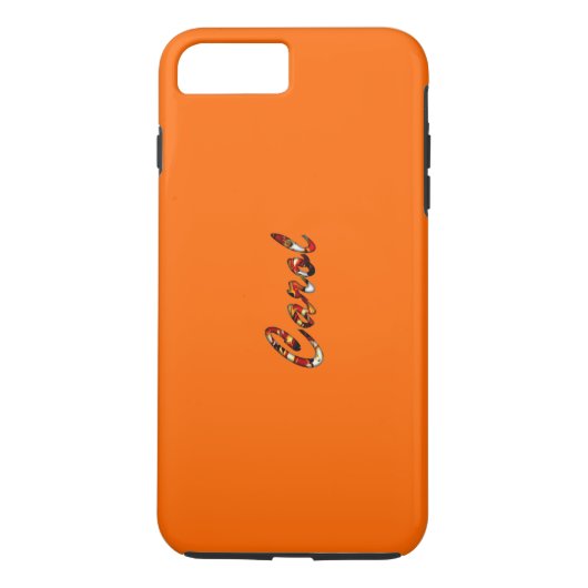 Oranje stevige iPhone 7 Plus hoesje voor Carol (Achterkant)