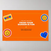 Oranje Stickers Funny en Quirky Poster (Voorkant)