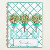 Oranje Stickers van de boomstam Blauwe gember Planner (Voorkant)