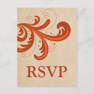 Oranje Stijlvol Zwemmen RSVP Briefkaart