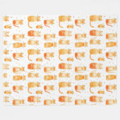 Oranje Stippen en katten Kerst Fleece Deken (Voorkant (Horizontaal))
