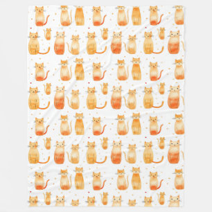 Oranje Stippen en Katten Medium Gift Bag Fleece Deken