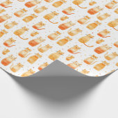 Oranje Stippen en katten verjaardag Cadeaupapier (Hoek)