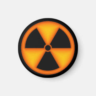 Oranje stralingssymbool magneet