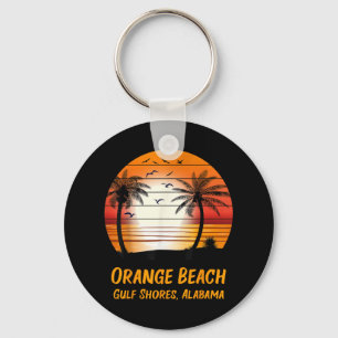 Oranje strand Golf Kusten Alabama Vintage Zonsonde Sleutelhanger