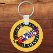 Oranje  strand Nautical Sleutelhanger (Voorkant)