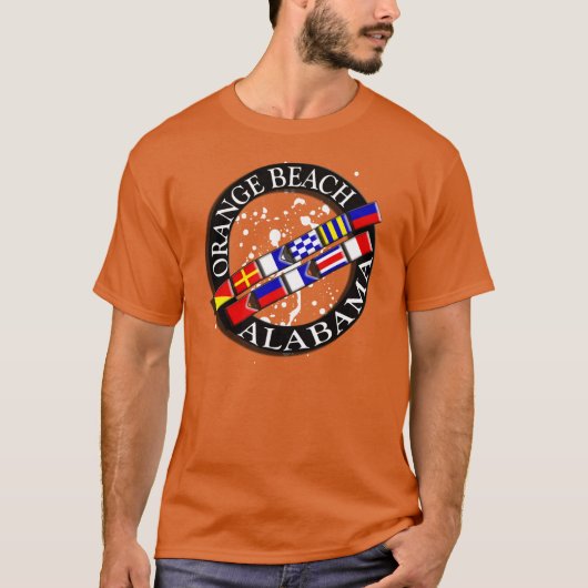 Oranje strand Nautical T-shirt (Voorkant)
