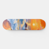 Oranje Strand Sunset Coastal Painted Skateboard (Horizontaal)