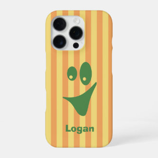 Oranje Streep Groen Eigenzinnige Glimlach iPhone 16 Pro Hoesje
