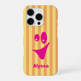 Oranje Streep Heet Roze Grappige Glimlach iPhone 16 Pro Hoesje