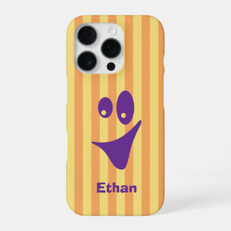 Oranje Streep Paarse Grappige Glimlach iPhone 16 Pro Hoesje