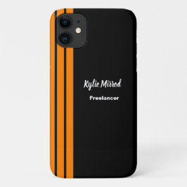 Oranje streep zwart iPhone 11 hoesje