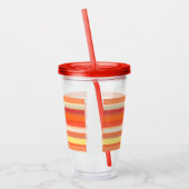 Oranje strepen acryl drinkbeker (Links)