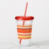 Oranje strepen acryl drinkbeker (Achterkant)