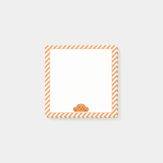 Oranje strepen, Halloween pompoenen Post-it® Notes (Voorkant)
