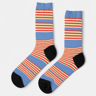 Oranje strepen LT blauw Sokken