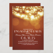oranje string lichten verlovingsfeest kaart (Voorkant / Achterkant)