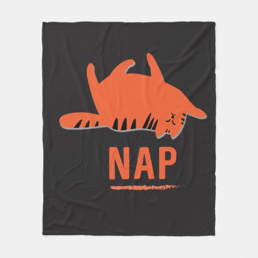 Oranje stripe katapluis nap fleece Blanket (Voorkant)