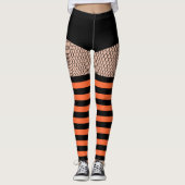 Oranje stripe Sokken Leggings (Voorkant)