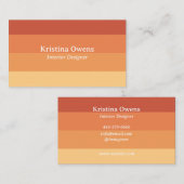Oranje stripes Moderne gradiëntminimalistisch Visitekaartje (Voorkant / Achterkant)