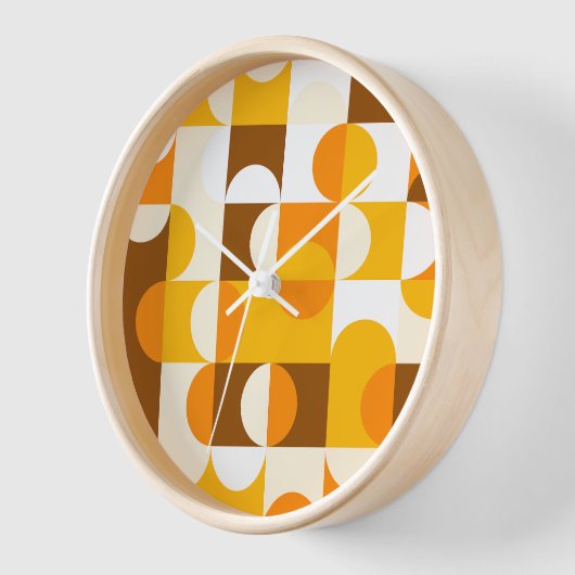 Oranje Summer Yellow Dark Brown Retro Art Pattern (Hoek)