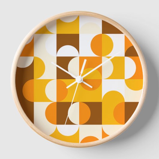 Oranje Summer Yellow Dark Brown Retro Art Pattern (Voorkant)