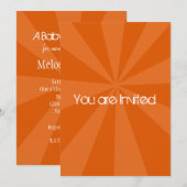 Oranje Sunburst Baby shower Kaart (Voorkant / Achterkant)