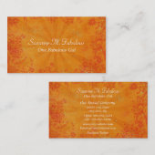 Oranje SunBurst Floral Swirl Grungy Visitekaartje (Voorkant / Achterkant)