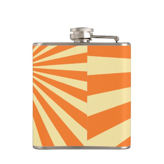 Oranje Sunburst "Voeg Jouw naam toe" Heupfles (Achterkant)