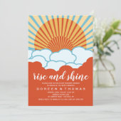 Oranje Sunrise Post Wedding Brunch Invitation Kaart (Staand voorkant)
