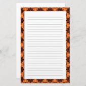 Oranje Suzani-patroon Briefpapier (Voorkant / Achterkant)