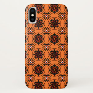 Oranje Suzani-patroon iPhone X Hoesje