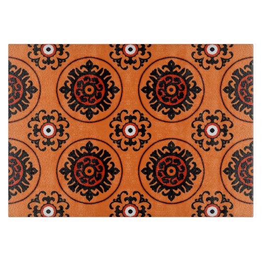 Oranje Suzani-patroon Snijplank (Voorkant)