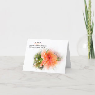 Oranje sympathie voor Hibiscus Bedankkaart