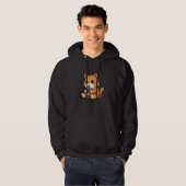Oranje Tabby Cat Bubble Tea Pet Funny Boba Hoodie (Voorkant volledig)
