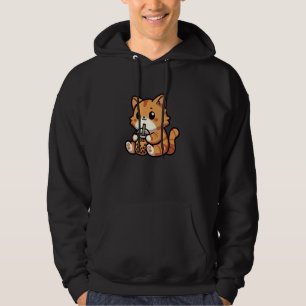 Oranje Tabby Cat Bubble Tea Pet Funny Boba Hoodie