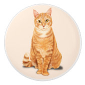 Oranje Tabby Cat Custom Keramische Knop (Voorkant)