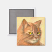 Oranje Tabby Cat  Fine Art Magneet (Voorkant / Achterkant)