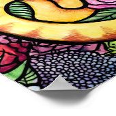 Oranje Tabby Cat Flower Garden Poster (Hoek)