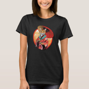 Oranje Tabby Cat Geisha Funny Pet Kimono T-shirt