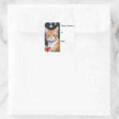 Oranje Tabby Cat Meowy Christmas Gift Label (Tas)