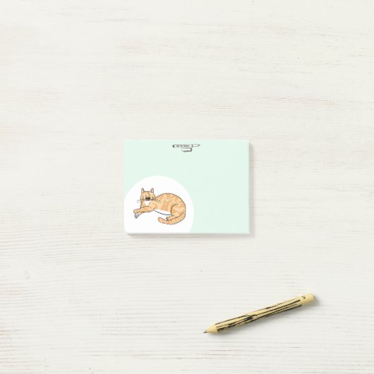 Oranje Tabby Cat Post-it Notities Post-it® Notes (Op bureau)