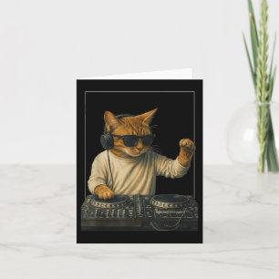 Oranje Tabby Cat Spelen Muziek Cat Lovers Kaart